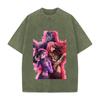 Hot Anime JoJo's Bizarre Adventure Diavolo Graphic Tee Men Women Clothing Washed Cotton Tshirt Casual T-shirt Harajuku T Shirt