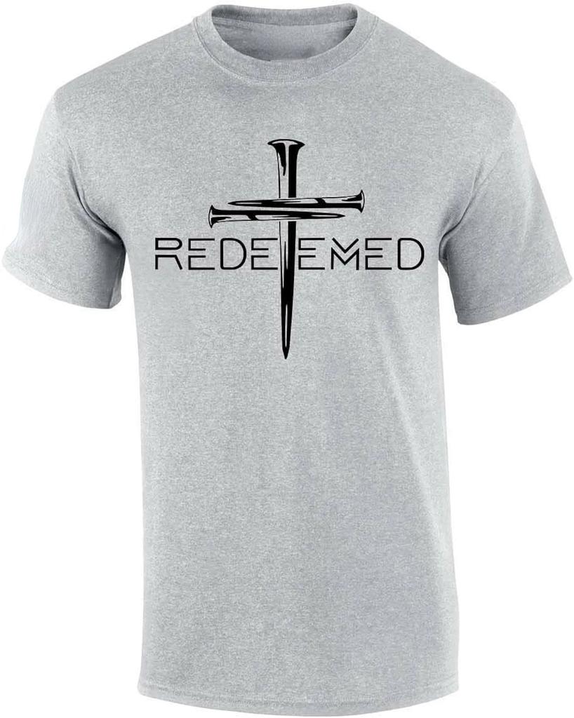 Redeemed Cross Nails Christian TShirt 100 Cotton ONeck Summer Short Sleeve Casual Mens Tshirt Size S3XL