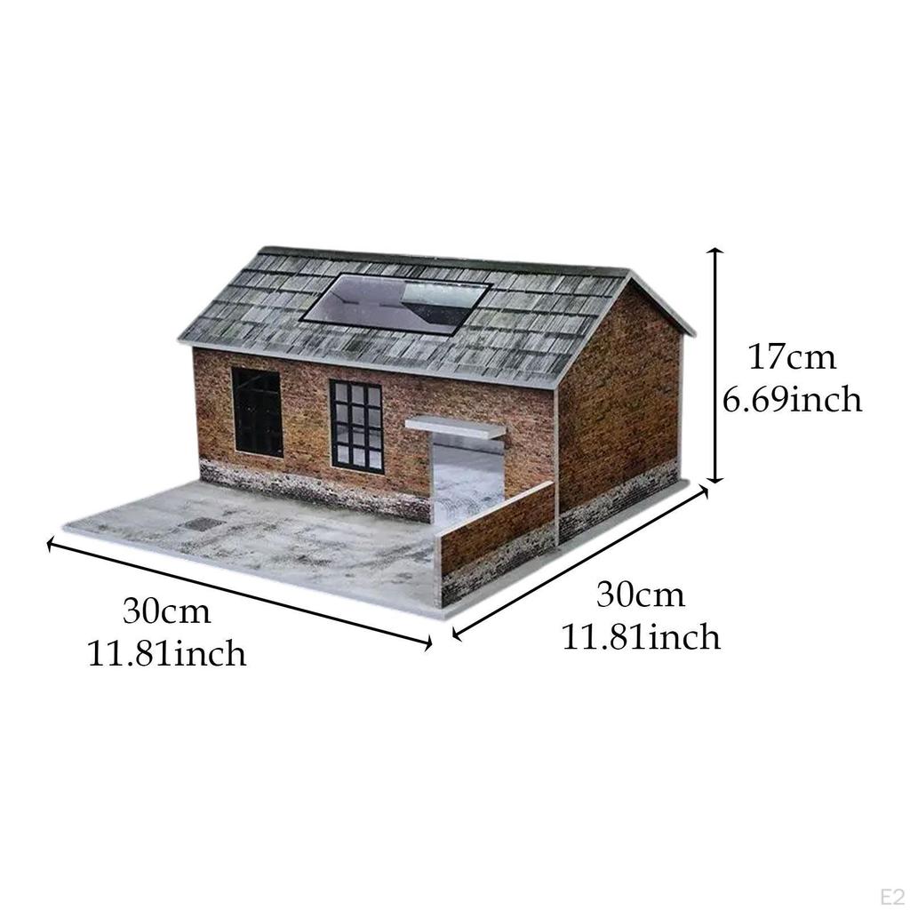 1/64 Model Car Scene Diorama Old Factory Toy Simulation Parking Scenery for