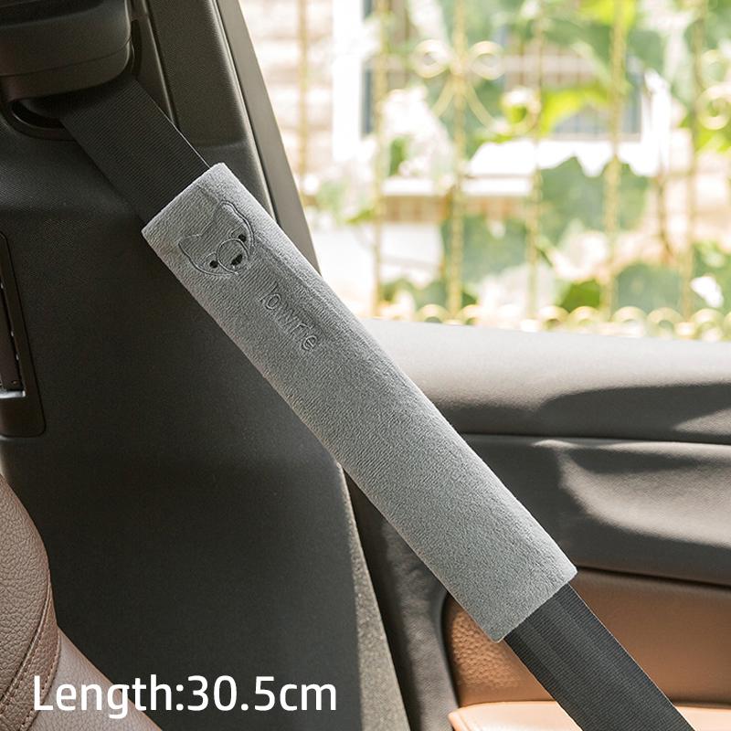 Universal Car Seat Belt Cover Plush Cute Cartoon Car Safety Belt Cover Shoulder Pad For Kids Adults Car Interior Accessories