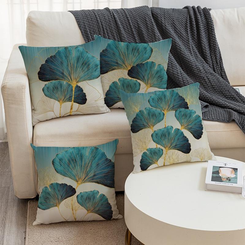 Pouzdro na polštáře Ginkgo Leaves Polyester Krátký plyš Moderní Květinové Polštáře na židle Pouzdro Dekor do obývacího pokoje Polštáře na polštář 1ks Pouze povlak na polštář