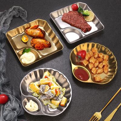 Forma di Conchiglia Retrò Francese Acciaio Inossidabile Piatto per Patatine Fritte Pollo Fritto Snack Stoccaggio Domestico Piatto Decorativo Acciaio Inossidabile Robusto