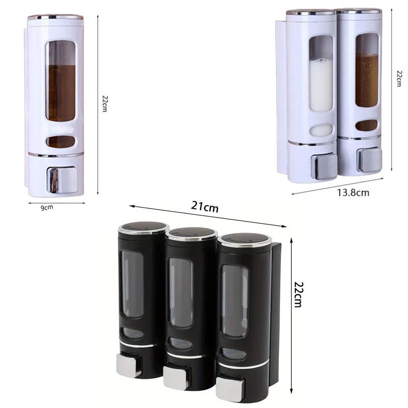 Dispenser Sapone a Muro 1/2/3 Teste Casa Pressa Manuale Igienizzante Mani Shampoo Bagnoschiuma Dispenser Accessori Bagno