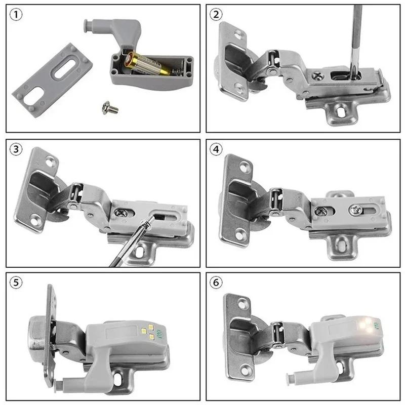 20/1x Closet LED Lamp Battery Control Cabinet Lamp Inner Hinge  Induction Lights Wardrobe Cupboard Sensor Light Home Mini Lamps