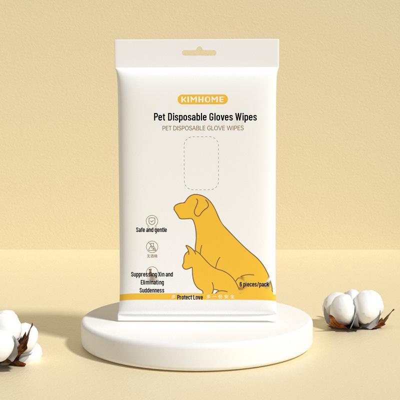 Disposable Pet Bathing and Deodorizing No-Rinse Gloves