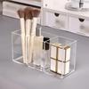 Transparent Makeup Brush Organizer Makeup Storage Tray Bathroom Drawer Makeup Organizer 3 Slot Acrylic Makeup Brush Organizer