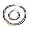 Double Line Metal Tube Jewelry Set Black and White Fashion Jewelry  Daily Wear