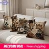 2D Floral Patterned Throw Pillow Covers For Decor Pattern Cushion Cover Suitable For Sofa Bedroom Car Pillow Cover