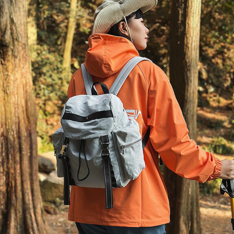 Men's Outdoor Mountaineering Bag Women's Lightweight Travel Backpack Solid Color High School Student Schoolbag