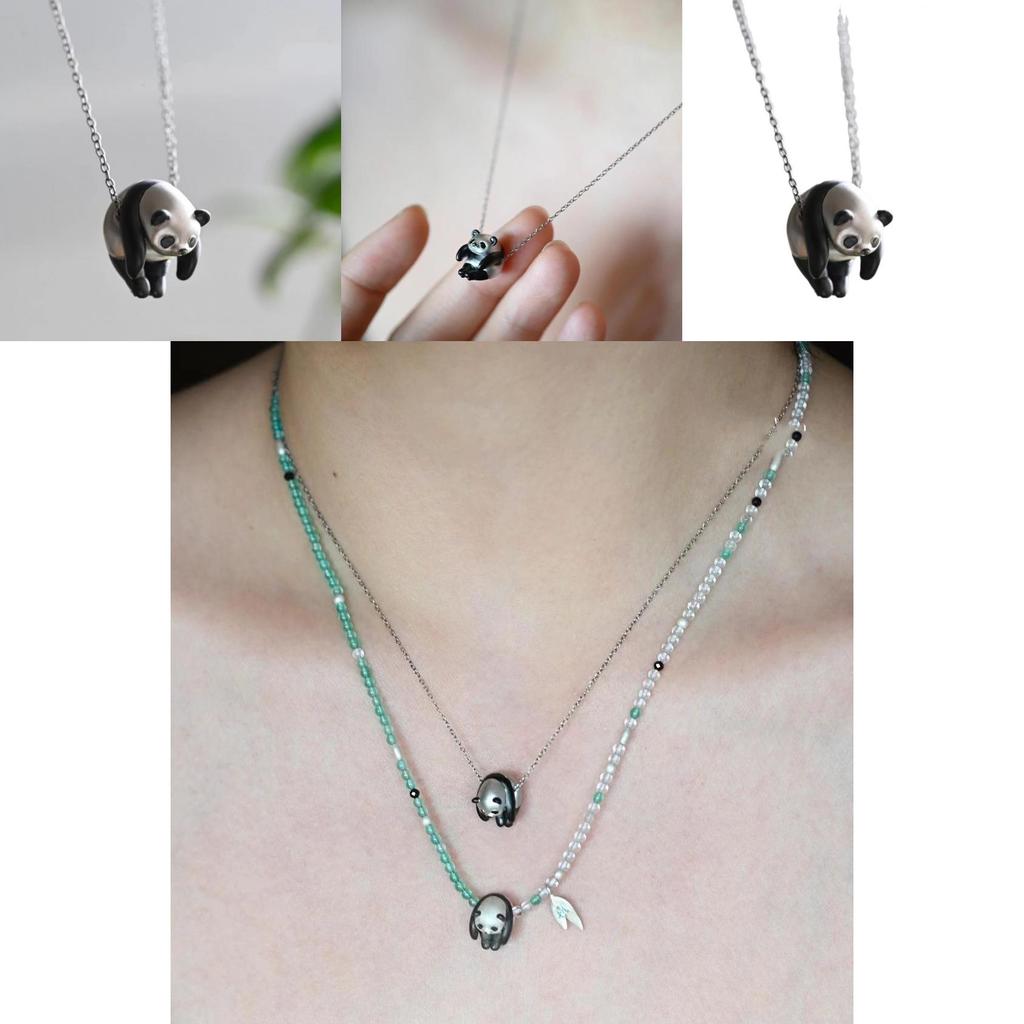 Cute Panda Animal Jewelry Necklace With Copper Material For Chic Style