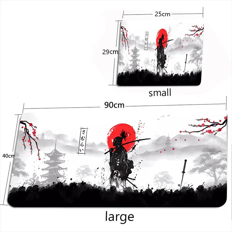 Mouse Pad Guerreiro Samurai Mousepad Preto Gamer Acessórios de Computador Teclado Mesa Tapete Empresa Gaming Laptop Mesa Acessório Pc