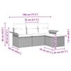 Garden Sofa Set with Cushions 4 pcs Brown Poly Rattan