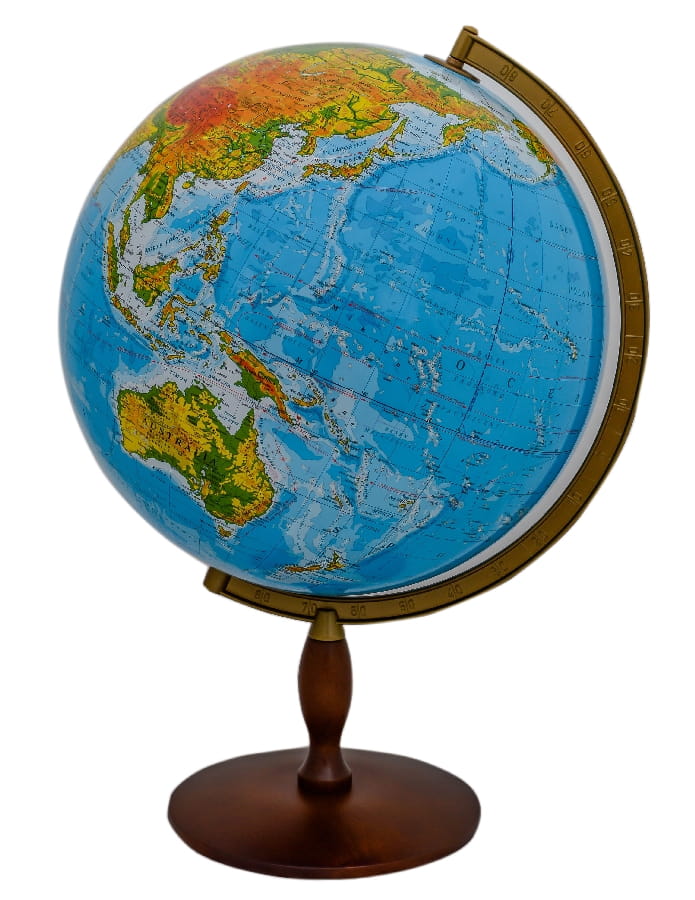 Physical Globe 42 Cm. Wooden Base