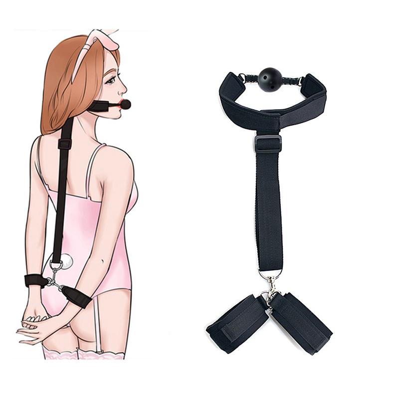 Bondage Kit Back Restraints Fetish Erotic Sex Toys For Couples Woman Female Slave Collars Handcuffs Necklace  Adult Games