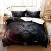 Nordic Art Bedding Set 3Pcs Vigvisir Fantasy Viking Pattern Modern Stylish Bedroom Ornament Vivid Print Cozy Microfiber Bedding