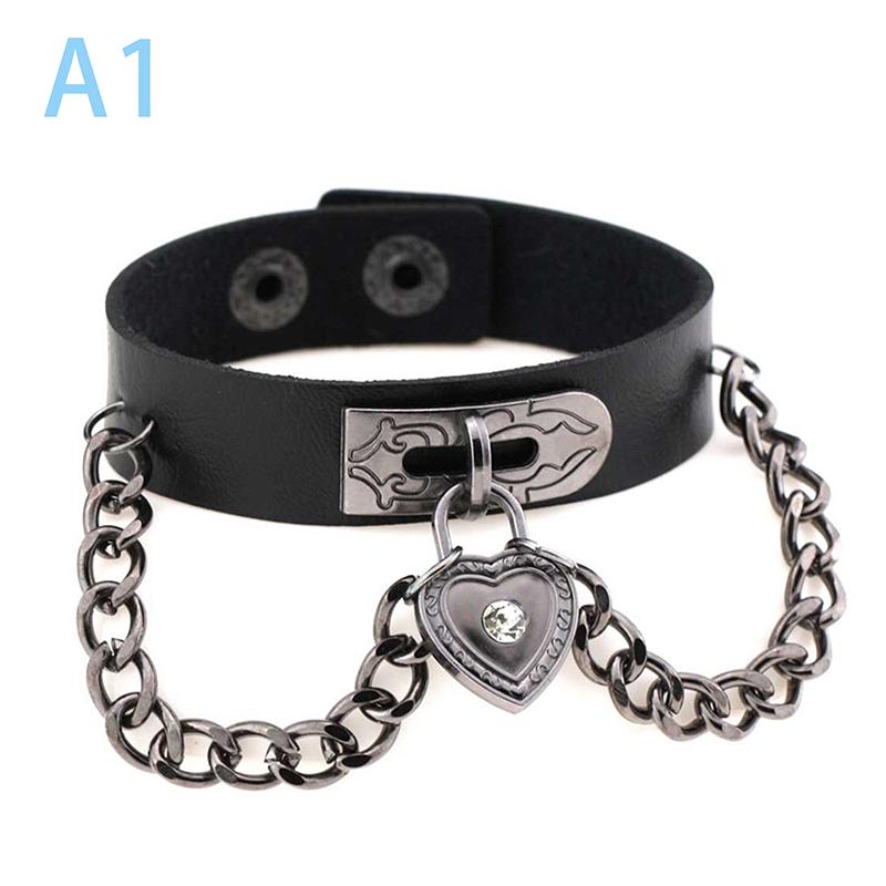 90S  Punk Style Bracelet Personality Pu Leather Three Rows Spikes Square Bracelets Bangle 2024 Party Jewelry Gift
