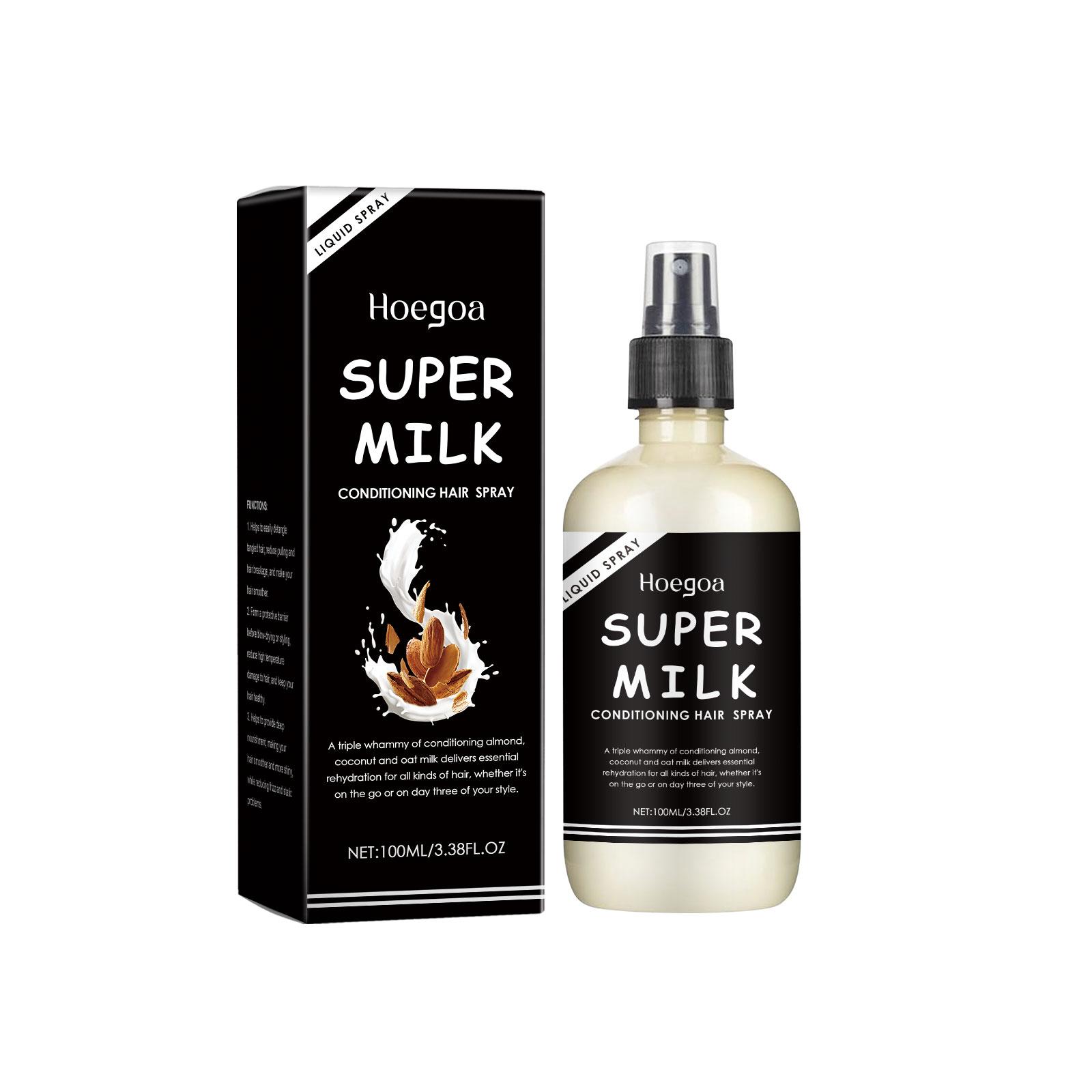 Супермолочный лак для волос Hoegoa, супермолочный праймер для волос, разглаживающий кондиционер для всех типов волос (100 мл)