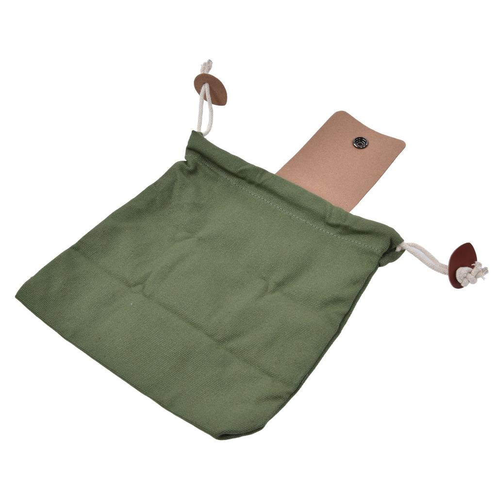 Futterbeutel Zusammenfaltbar PU-Leder Canvas Pilz-Sammeltasche für Wandern Camping Jagen