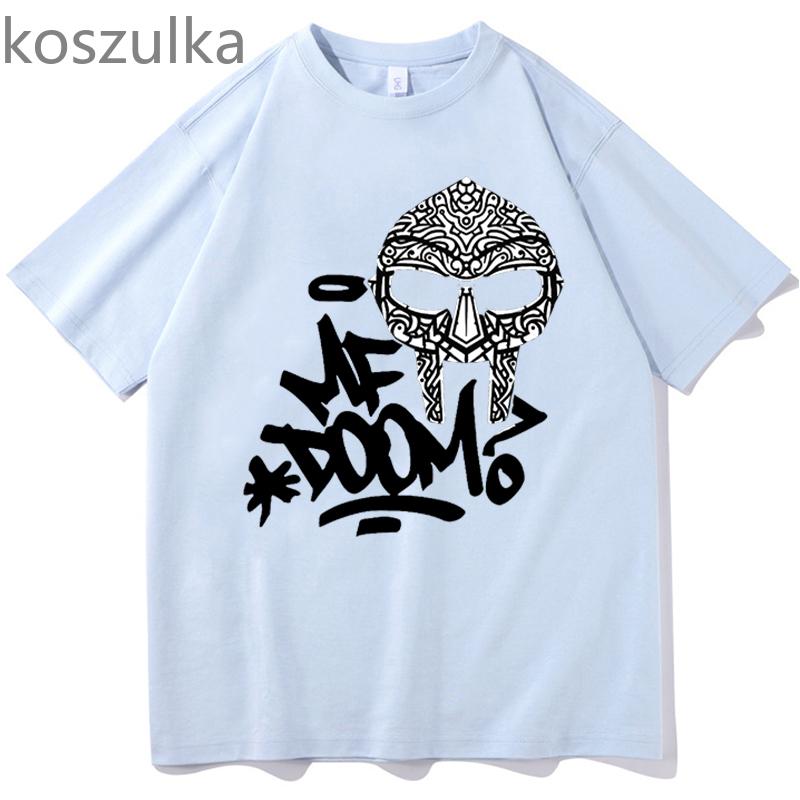 Unisex MF Doom Letter Camiseta Camiseta Divertida Camiseta de algodón vintage Regalo para mujeres unisex Verano Casual Moda unisex Ropa suelta de manga corta