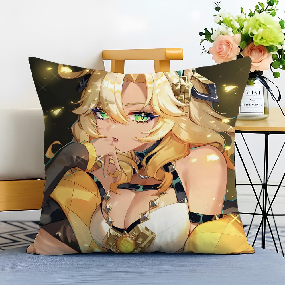 Game Genshin Xilonen Cushion Cover Washable Linen Pillowcase Soft For Sofa Bed Cozy Home Room Decor