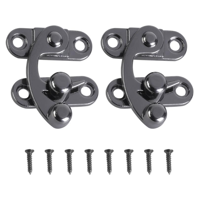 

Винтажные замки с поворотным рычагом из черного цинкового сплава, подходящие для шкатулок для драгоценностей и деревянных ящиков, чемоданов, кукольных домиков