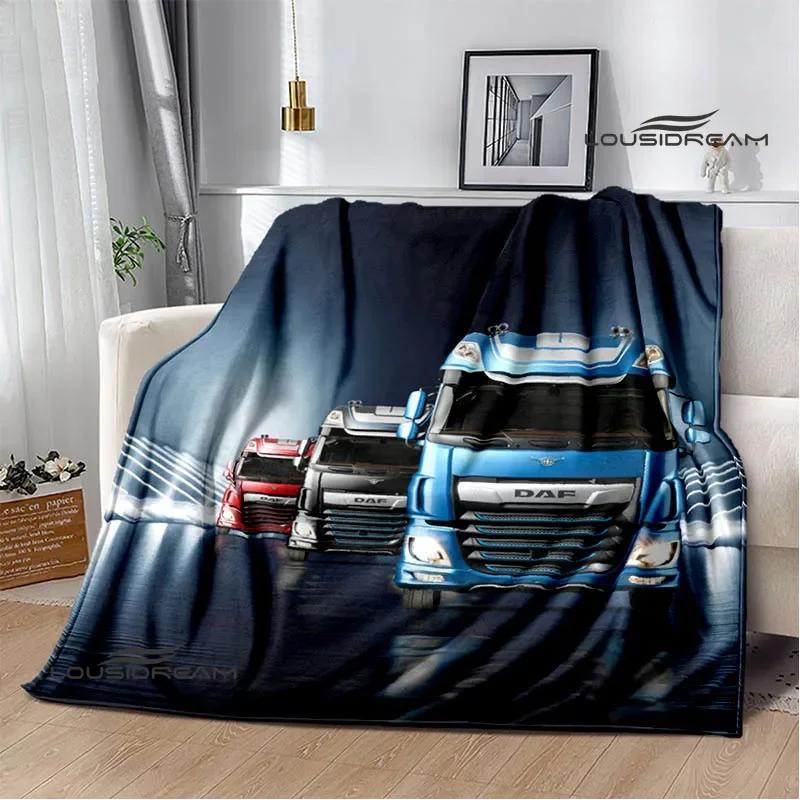 Coperte stampate retrò camion DAF 3D coperta da picnic coperte calde in flanella coperta morbida e confortevole biancheria da letto Regalo di compleanno