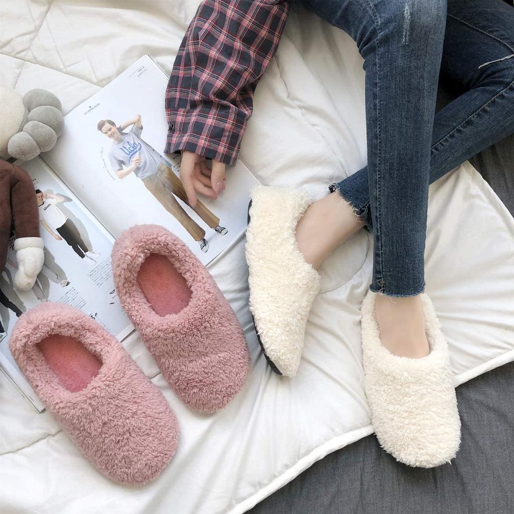 Warm Room Slippers with Carbon XXL [mianshe] Heels, Unisex, Fluffy, Lightweight, Washable, Black,