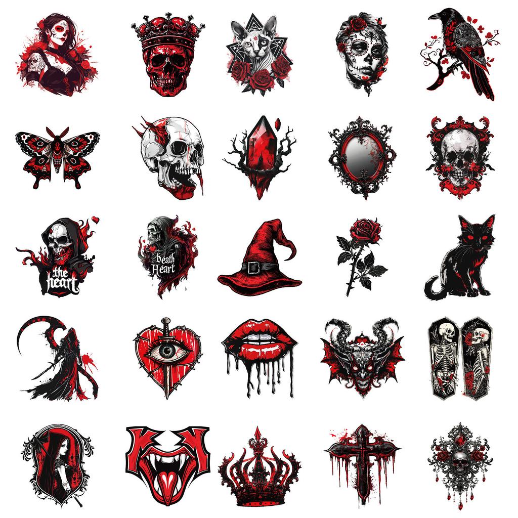 50 Devil Stickers Halloween Materials Punk Style Decoration Skateboard Horror Graffiti Stickers