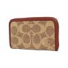 Coach Zip Around 11 Classic Monogram Canvas And Leather Clutch Wallet Unisex Wallet Brown C6725-B4NQ4
