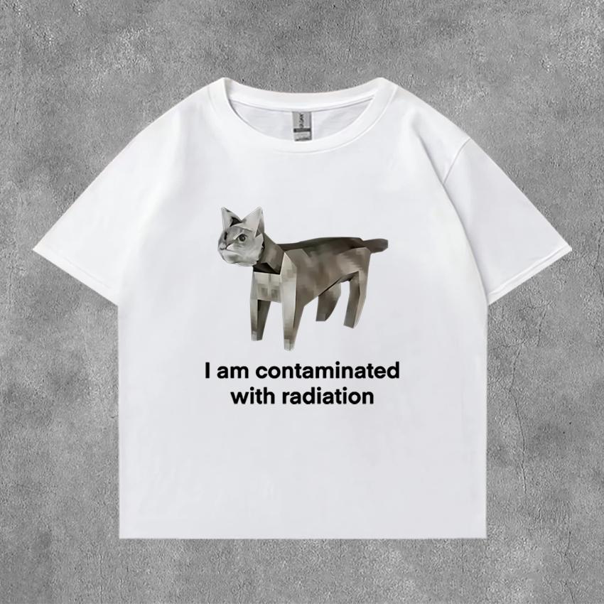 Summer Funny I Eat Cement Cursed Cat Funny Meme Graphic T Shirts Men Women Oversized short sleeve T-shirt Unisex Cotton clothing