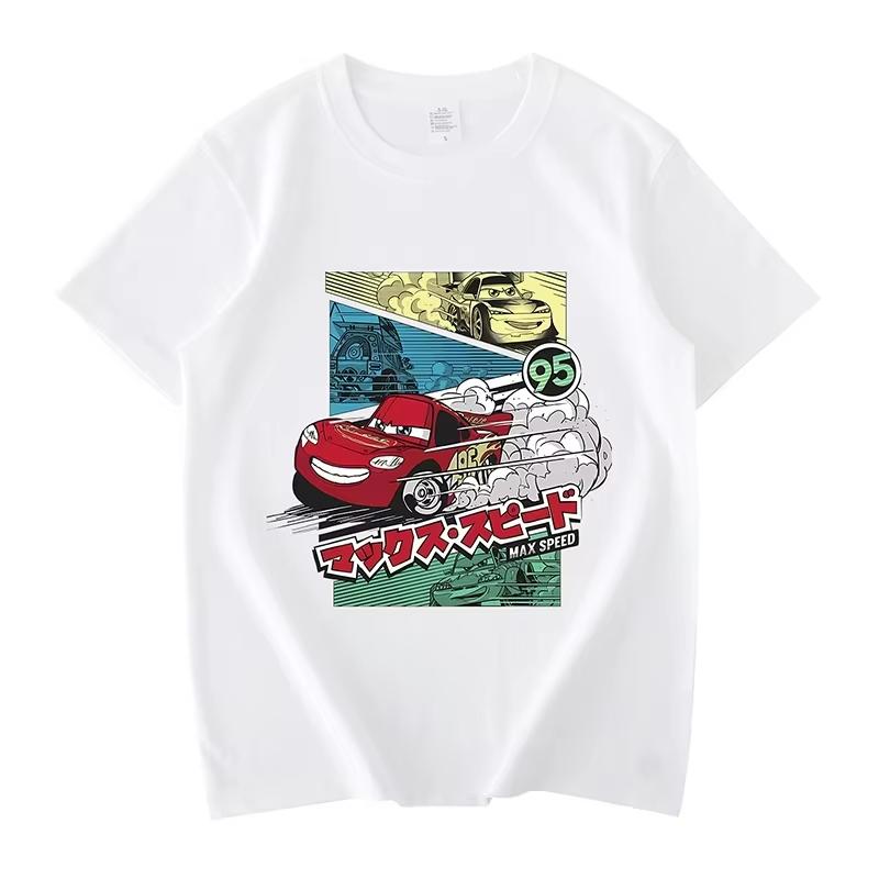 Cars Lightning McQueen Print Fashion Clothing Anime Casual TShirt Women Unisex Cotton Plus Size Loose Short Sleeve TShirt