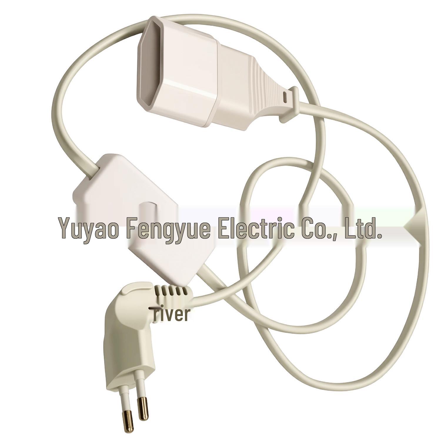 

1 Meter European Extension Cord with Switch, EU 90-Degree Elbow Plug 7888