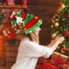 Christmas Creative LED Gold Velvet Light Up Christmas HatElf HatDecoration with 3 Button Battery Holiday Party Photo Props