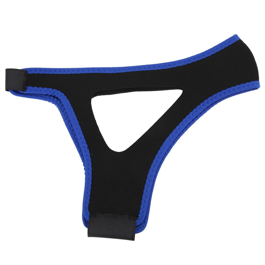 AntiSnoring Chin Strap Adjustable Breathable Stop Snoring Strap Jaw Support Belt(Black with Blue Edge )
