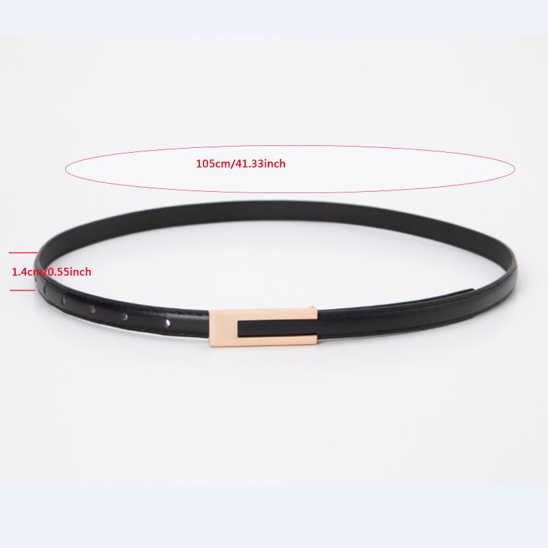 Thin Retro Women Belt Classic Slim Waist Strap For Dresses Shirts Pants PU Leather Minimalist Accessory