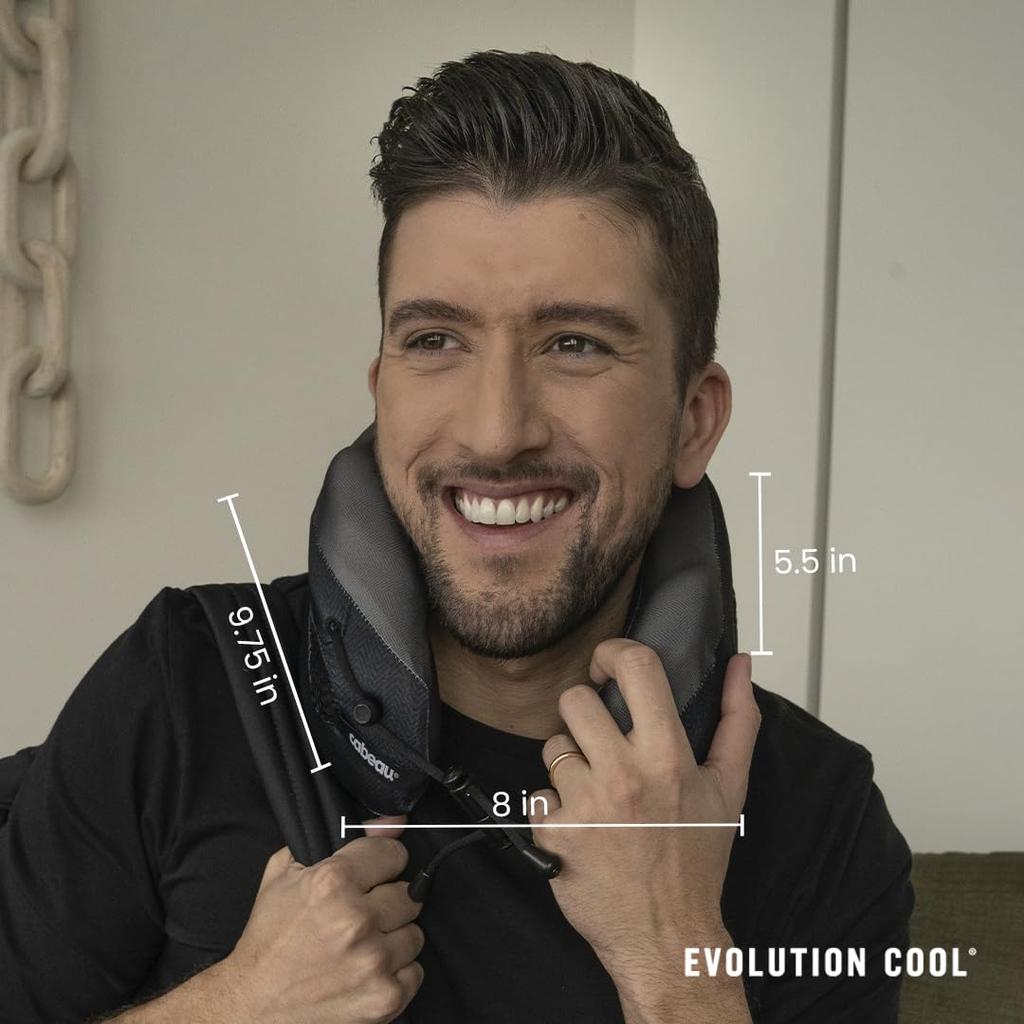 Cabeau Evolution Cool Travel The Best Air Circulating Head and Neck Memory Foam Cooling Travel Pillow Black Pillow- -