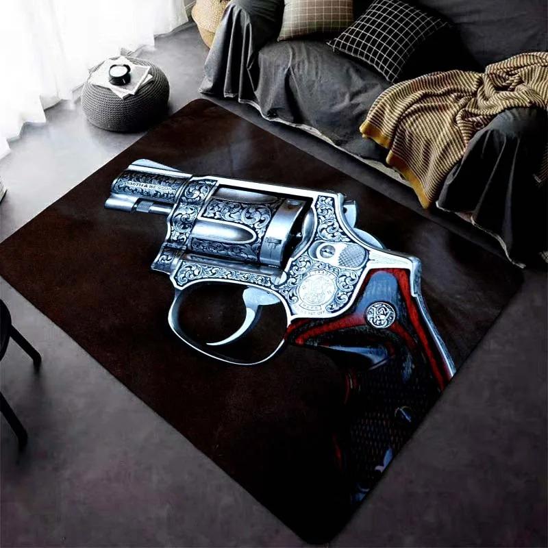 Cartoon Pistol Carpet for Living Room Children 's Bedroom  Decor Floor Mat Non-slip Kid Play Crawl Soft Rug Bathroom Door Mats