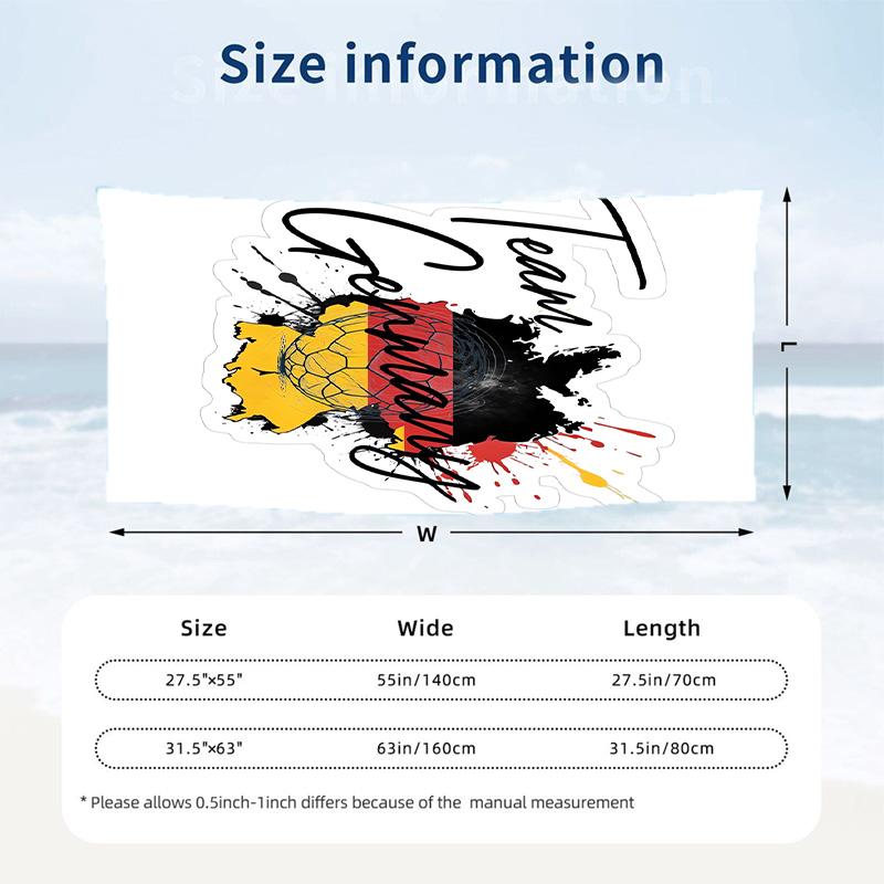 Germany National Football Team Beach Towel Soft Microfiber Summer Towel Quick Dry Absorbent Towel for Beach Swimming Pool Travel