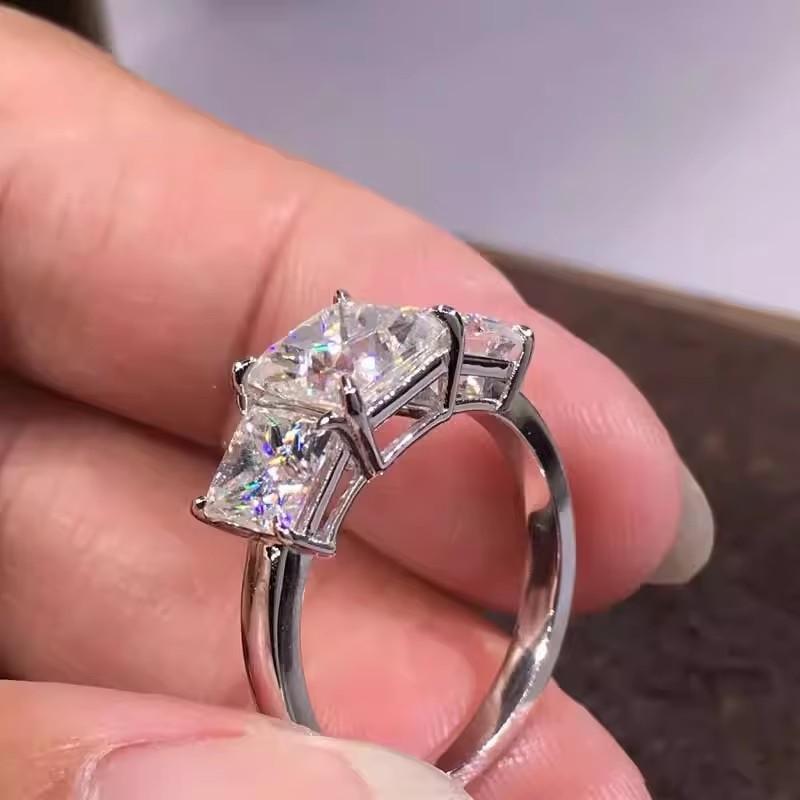 

Huitan Luxury Princess Square Cubic Zirconia Rings Female Copper Color Accessories for Wedding Ceremony Proposal Zircon Gift 7