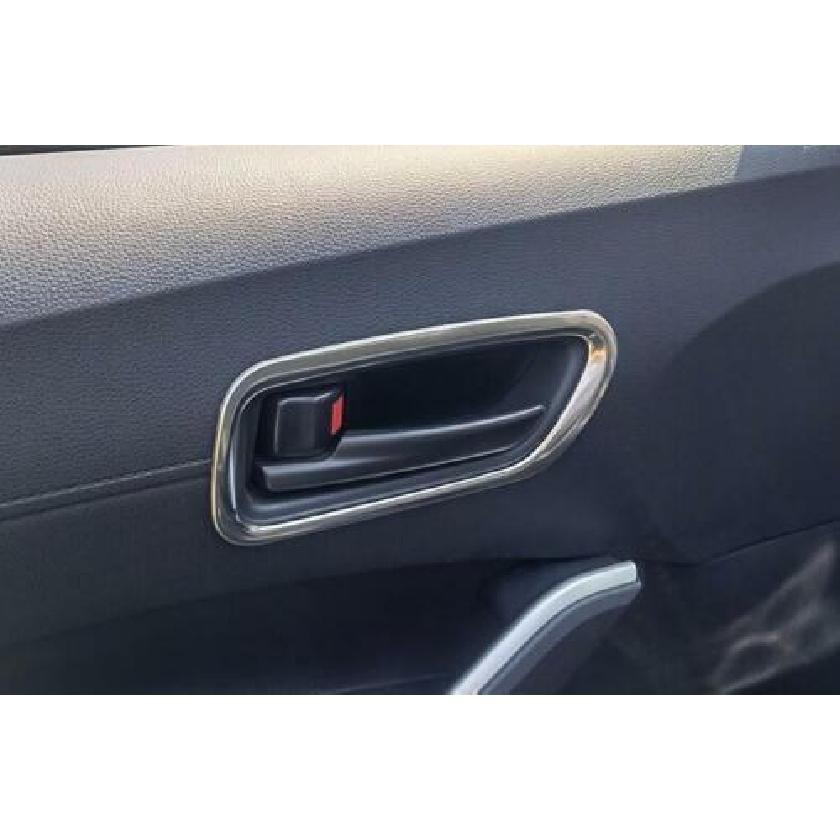 Silver Inner Door Handle Cover Trim 4pc For Toyota Corolla Cross - Steel