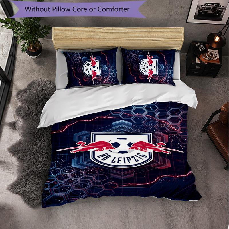 RB Leipzig Calcio Set Lenzuola 3 Pezzi Morbido Copripiumino con Federe Set Decorazione Camera da Letto per Casa