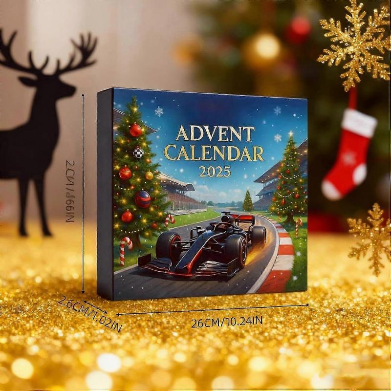 Racing 2025 Christmas Advent Calendar - 24 Days Christmas Countdown Calendar, 2D Racing Team Ornaments & Collectibles, Holiday Surprise Gifts for Raci
