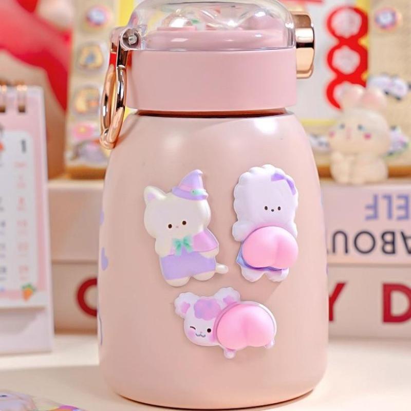 1/4Pcs Kawaii Cartoon 3D Animal Fart Peach Stereo Sticker Stereoscopic Lovely Relieve Stress Stickers Diy Decor Stickers