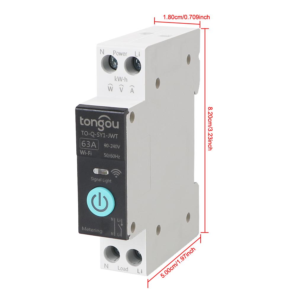 Support Home Voice Control Timer Module SmartLife App Wifi Smart Circuit Breaker Switch 1P 63A Home Accessories