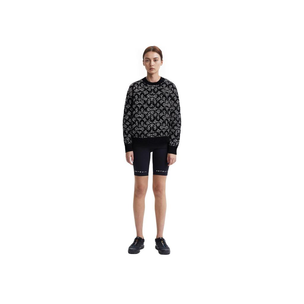 Coach FW22 Pattern Printed Loose Casual Crew Neck Long Sleeve Sweatshirt Women Sweatshirt Black CF886-BK-BR