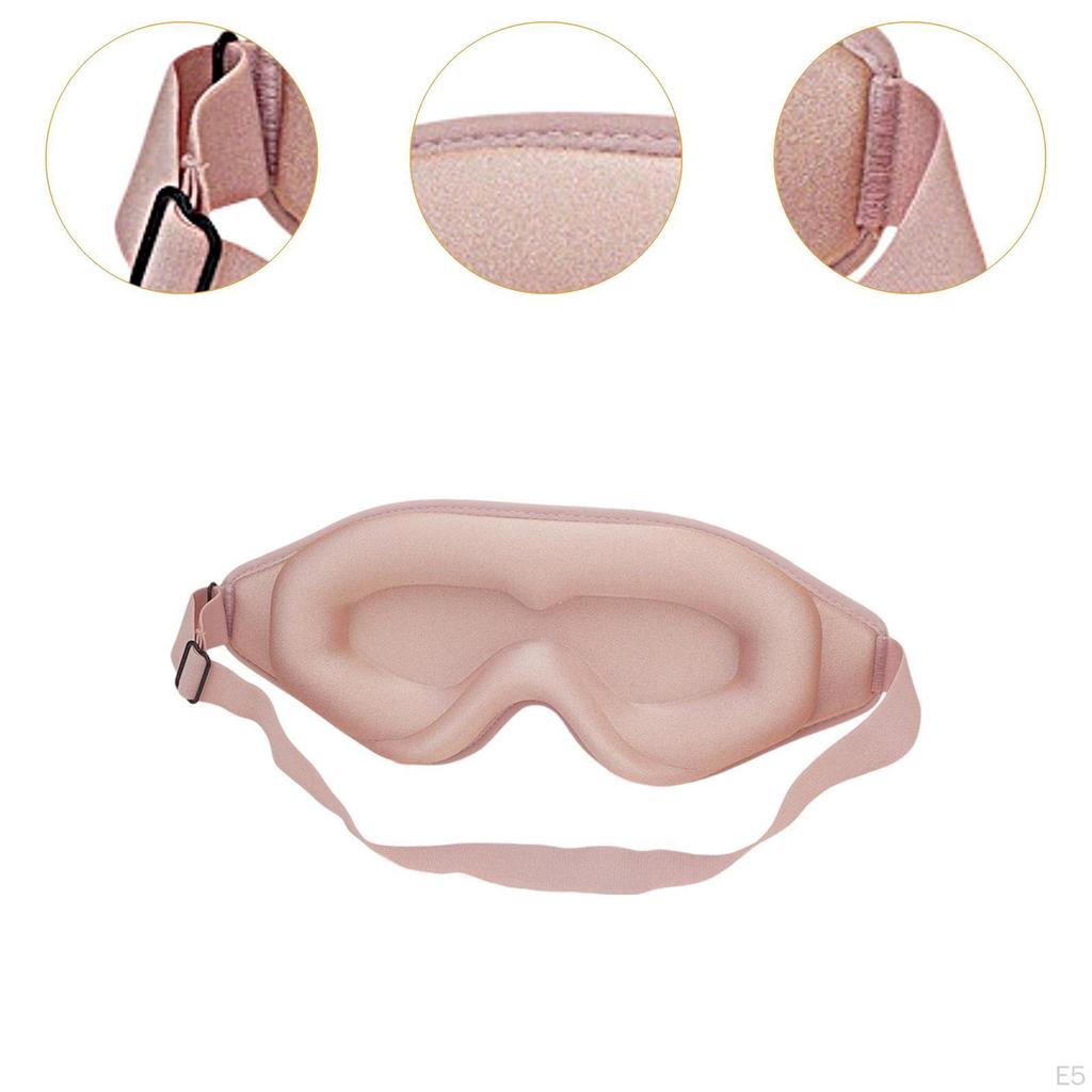 Sleep Mask 3D Contoured Cup Sleeping with Adjustable Strap Soft Breathable Eye for