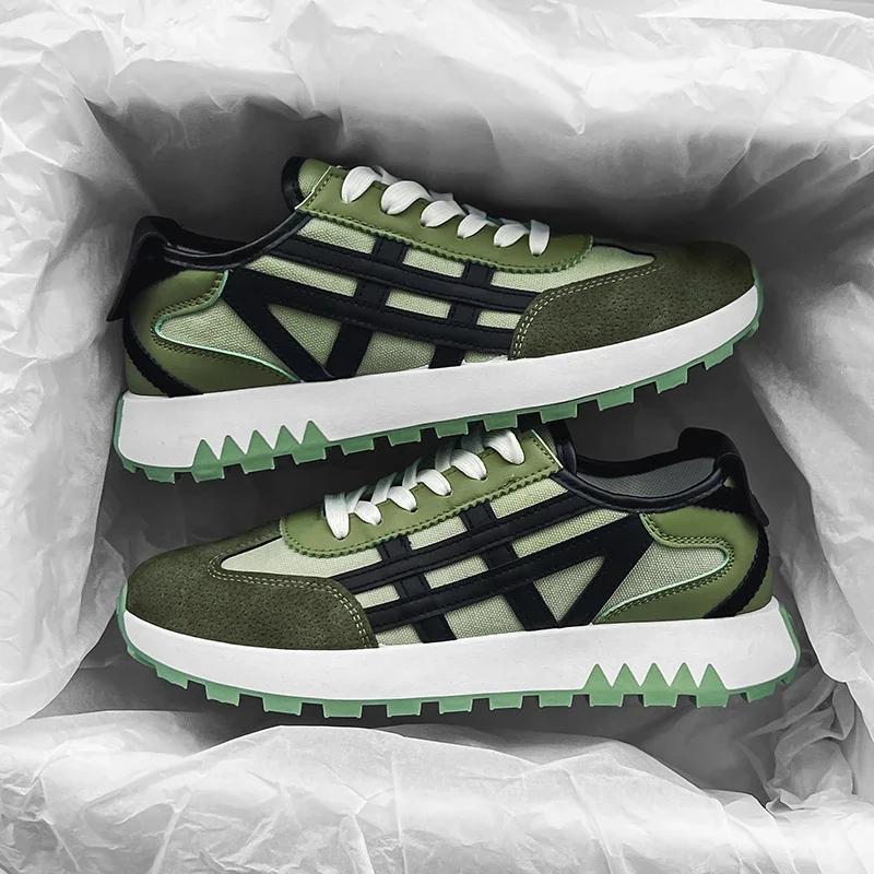 

Модні чоловічі кросівки Нове дихаюче повсякденне взуття Кросівки для спорту на відкритому повітрі для чоловіків Кросівки для тенісу Zapatillas Deporte 44 зелений
