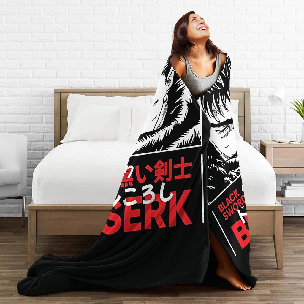 Berserk The Black Swordsman Blankets Quality Soft Warm Throw Blanket Winter Kids Adult Bedroom Print Bedspread