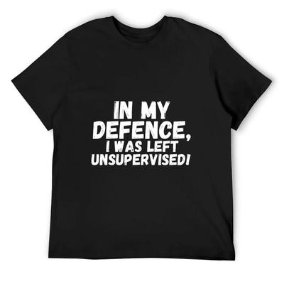 Zu meiner Verteidigung wurde ich unbeaufsichtigt gelassen! T-Shirt Oberteile Billige Sachen Sportfans Vintage T-Shirts Herren Weiße T-Shirts