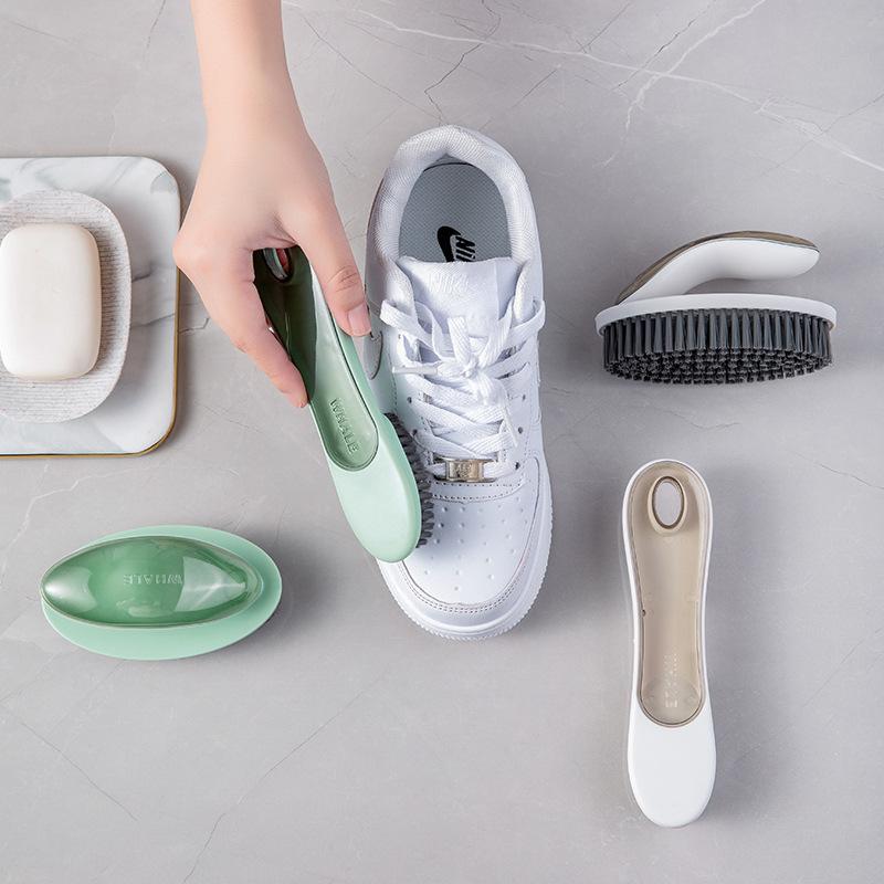 Green Shoe Brush Home Laundry Cleaning Brush Soft Bristles Do Not Hurt Shoes Board Brush Multifunctional Cleaning Tool Practical Shoe Brush